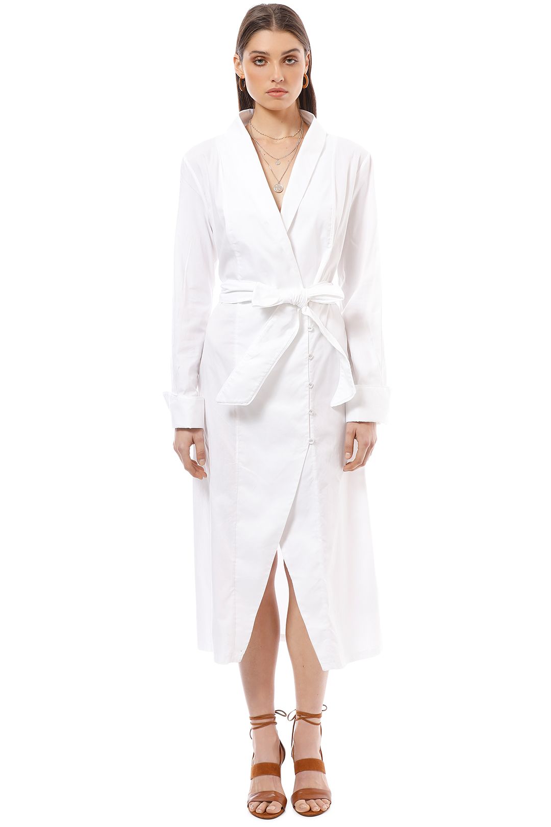 CMEO Collective - Your Type Shirt Dress - White - Front