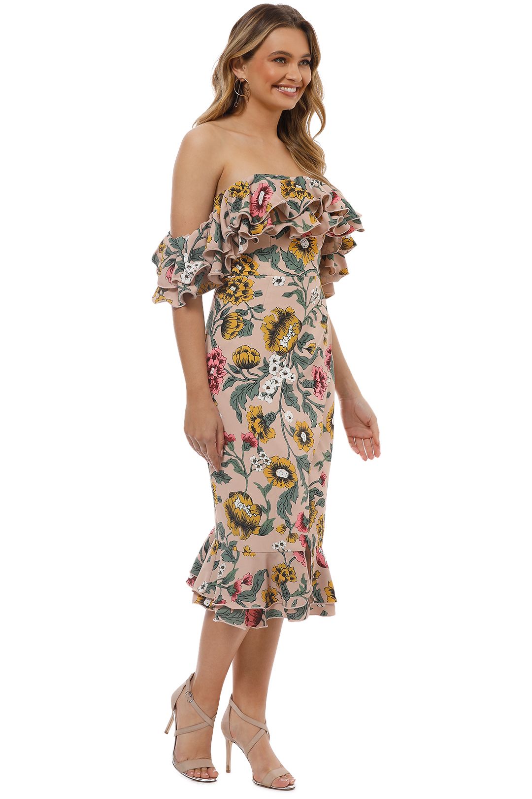 Cameo - Immerse Midi Dress - Blush Floral - Side