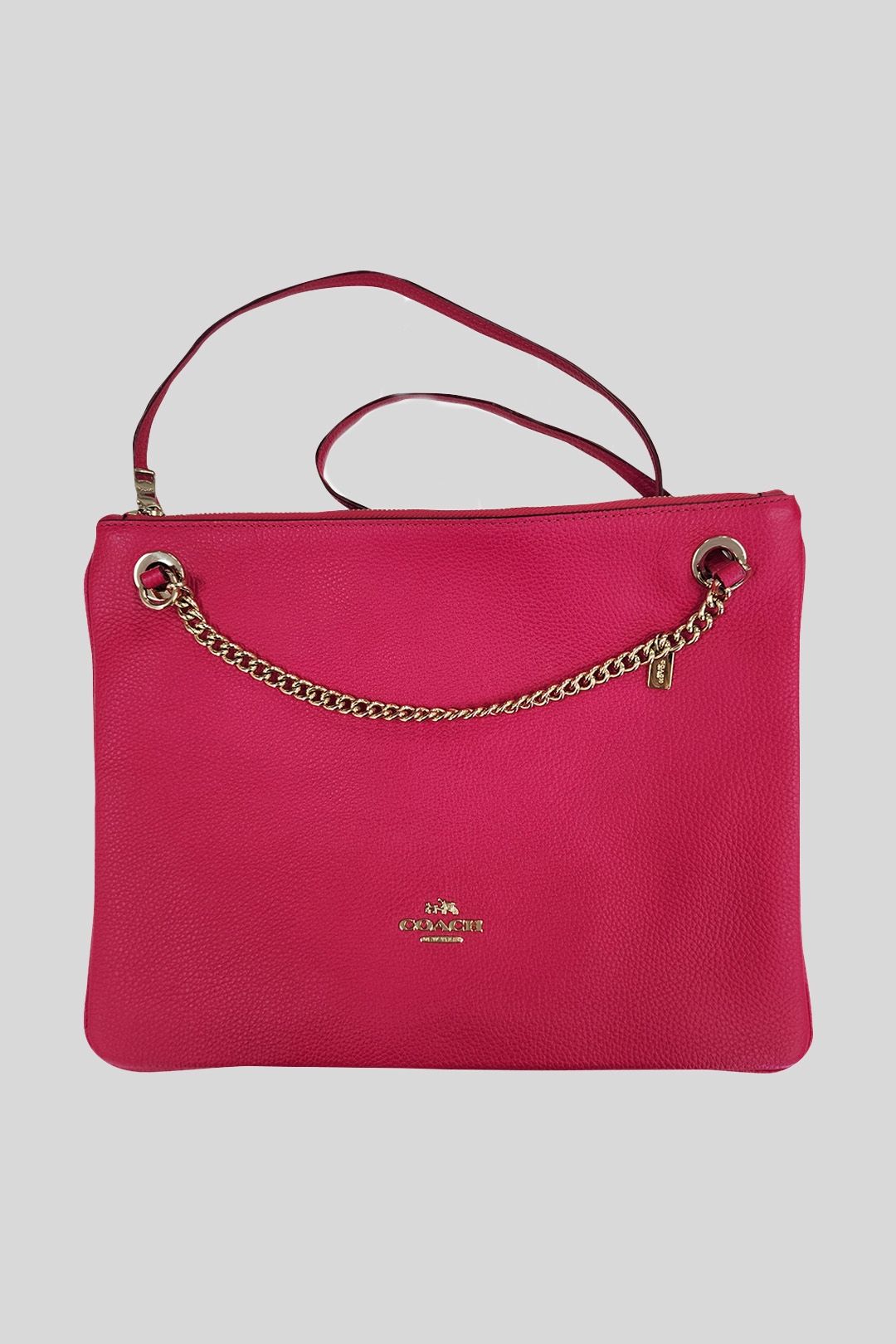 Coach - Hot Pink Pebbled Leather Crossbody Bag