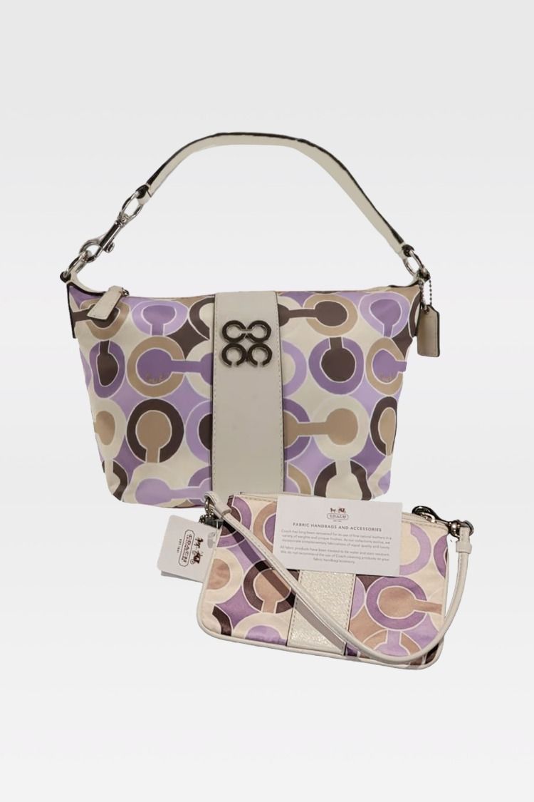 Coach Set of Lilac Pochette and Wrislet