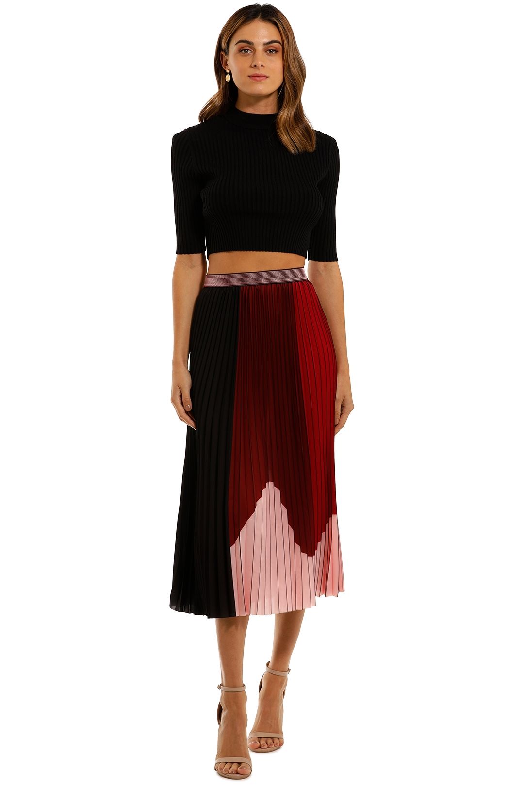 Coop by Trelise Cooper Pleat Emotion Skirt Wine Mix