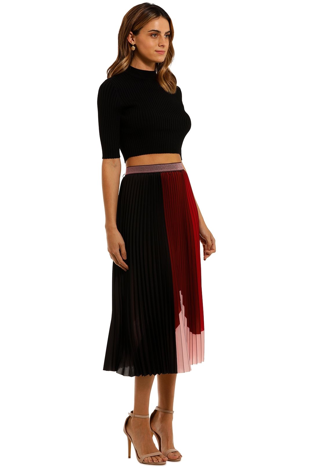 Coop by Trelise Cooper Pleat Emotion Skirt Wine Mix Pleated