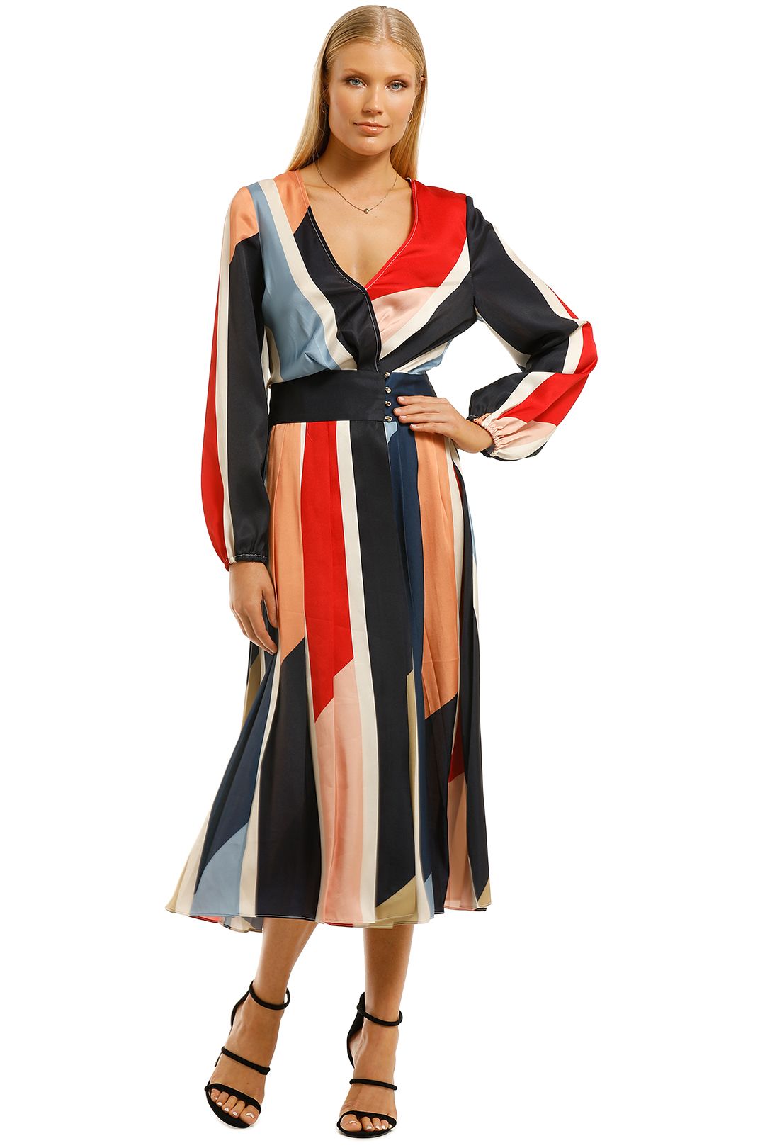 Cooper-St-Charlie-Pleated-Midi-Dress-Print-Light-Front