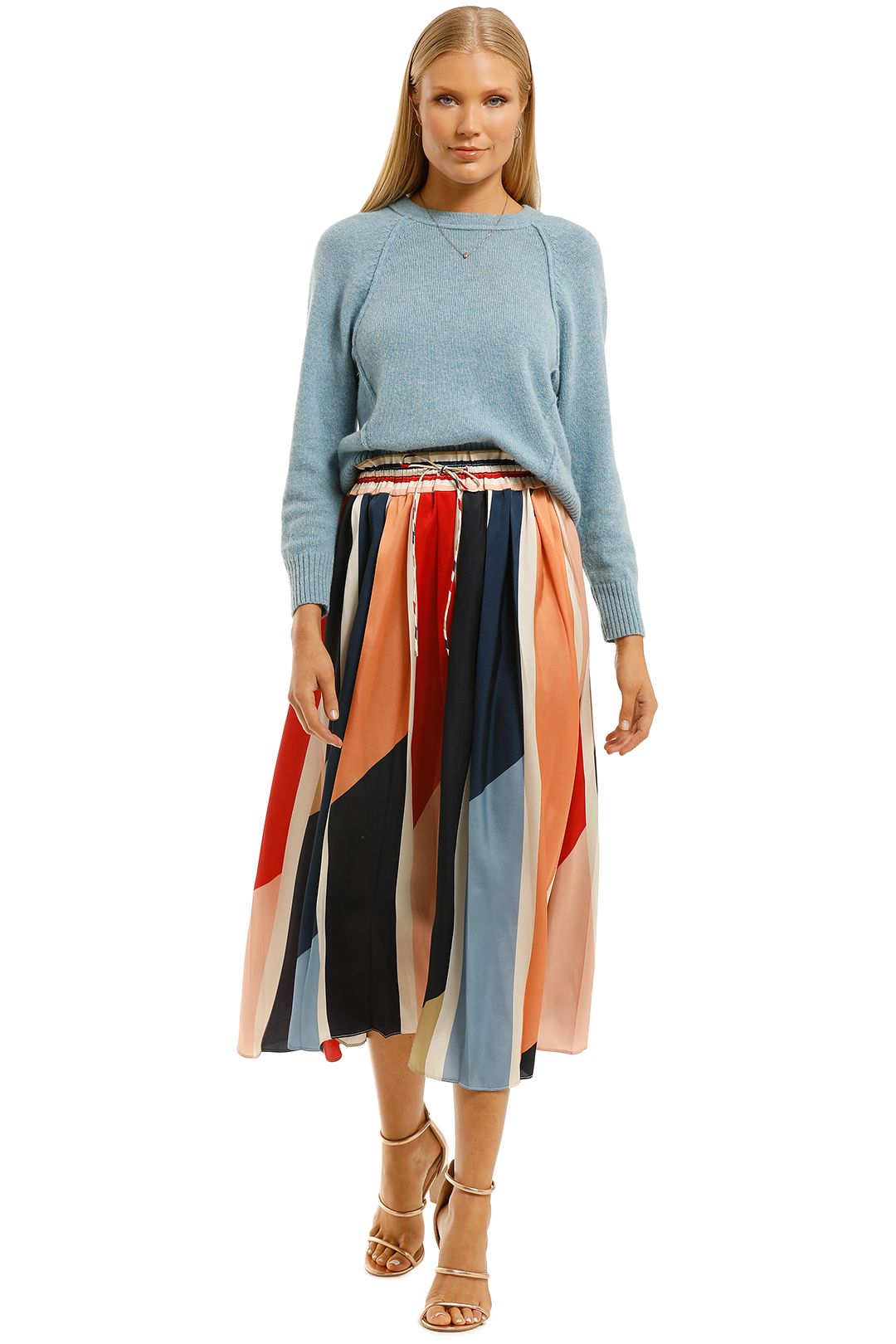 Cooper-St-Charlie-Pleated-Skirt-Print-Light-Front