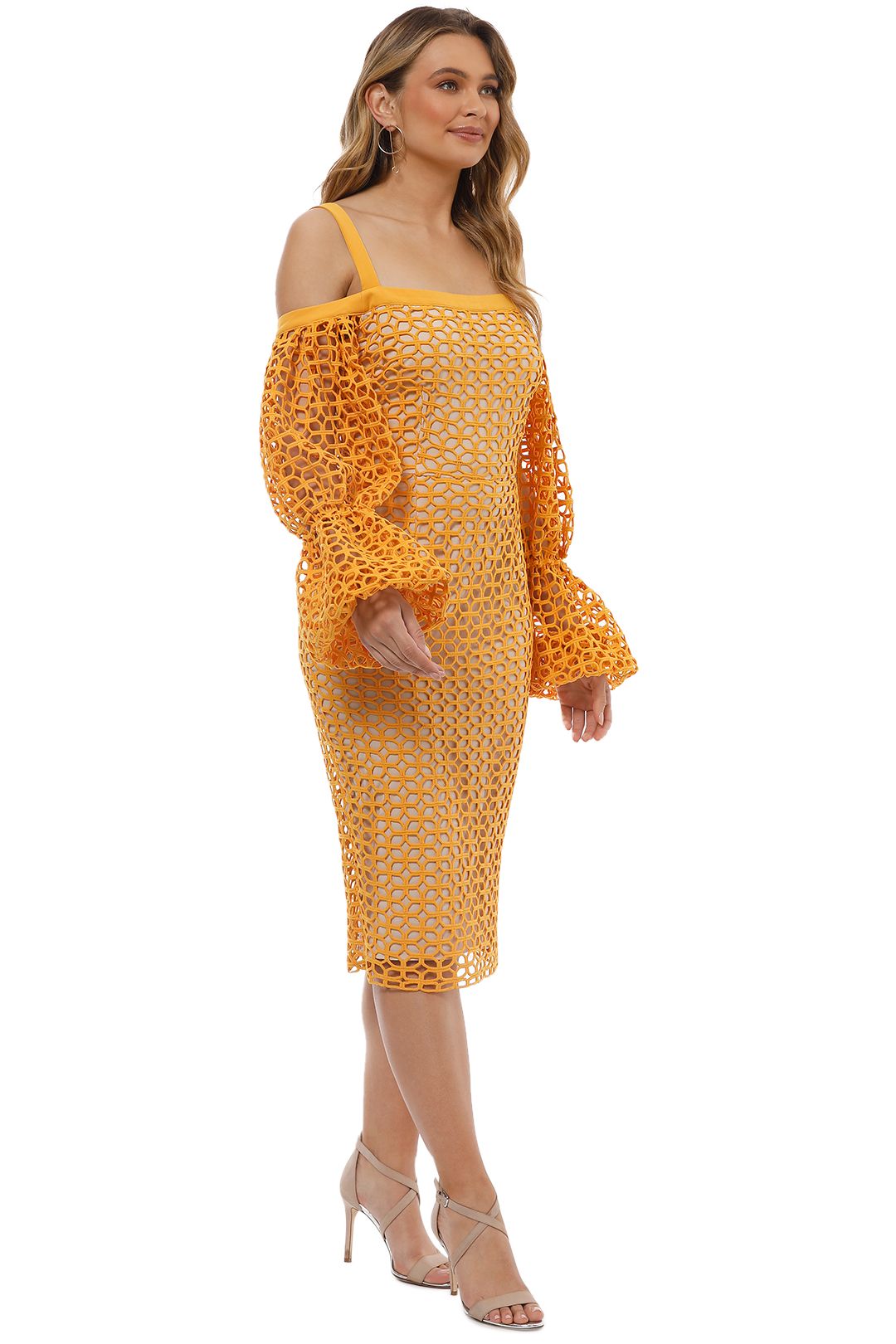 Cooper St - Karlie Lace Bloom Dress - Marigold - Side