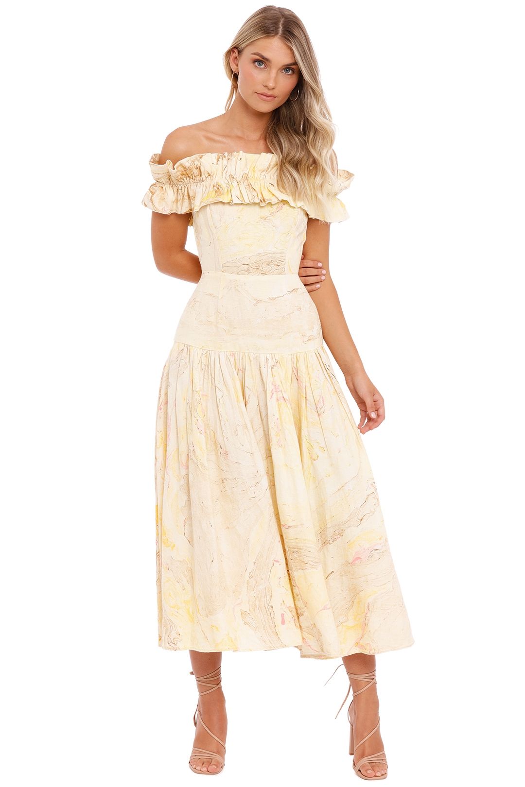 Cosmos Frill Dress in Lemon Alemais yellow