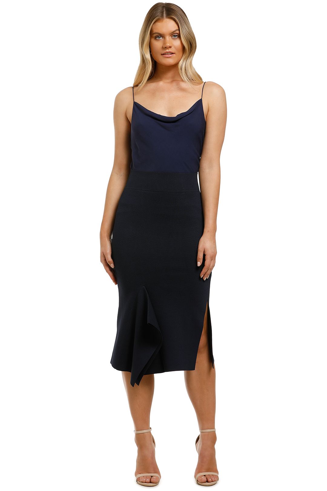 Country-Road-Compact-Knit-Asymmetrical-Skirt-Ink-Front