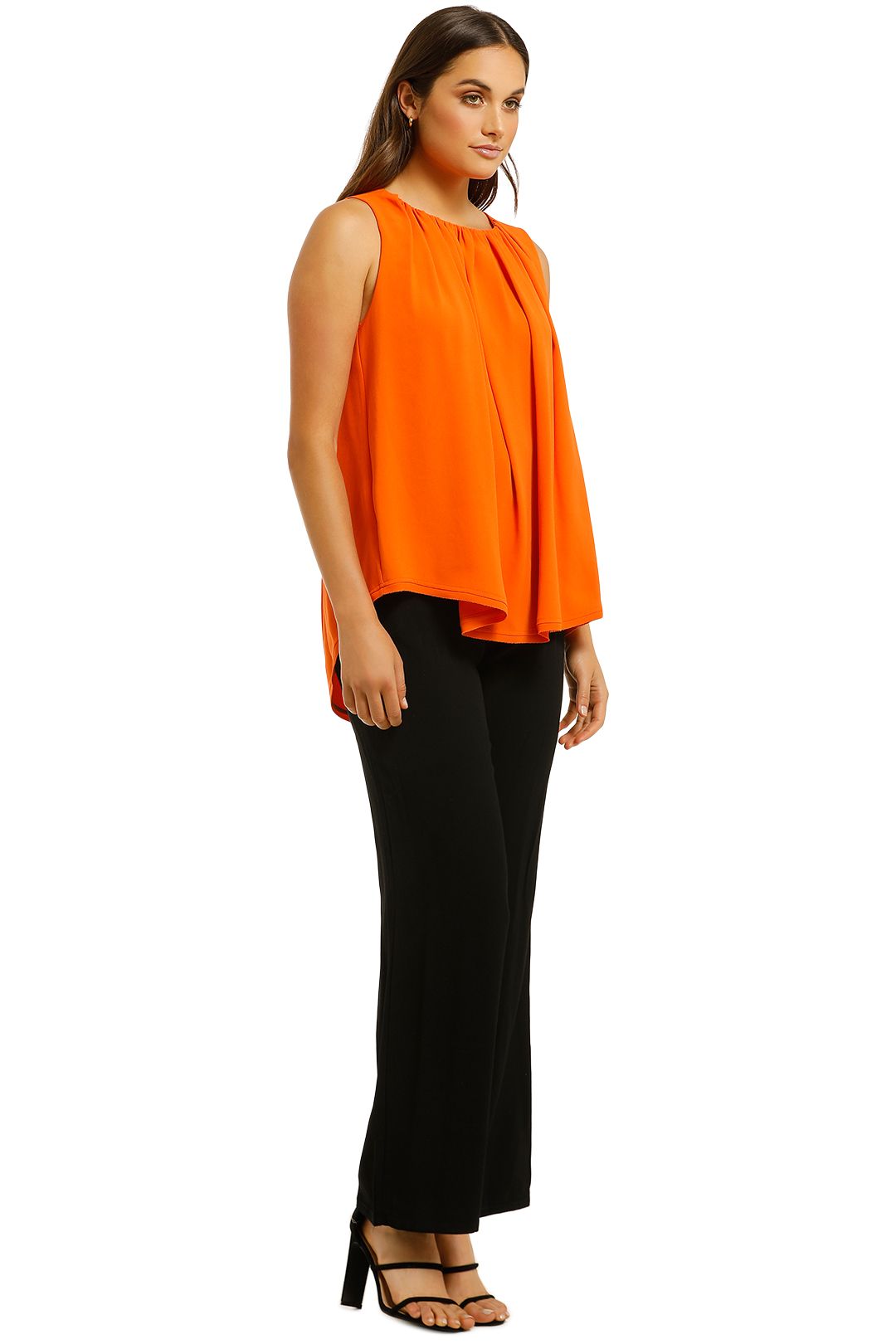 Country-Road-Gathered-Neck-Shell-Blouse-Orange-Side