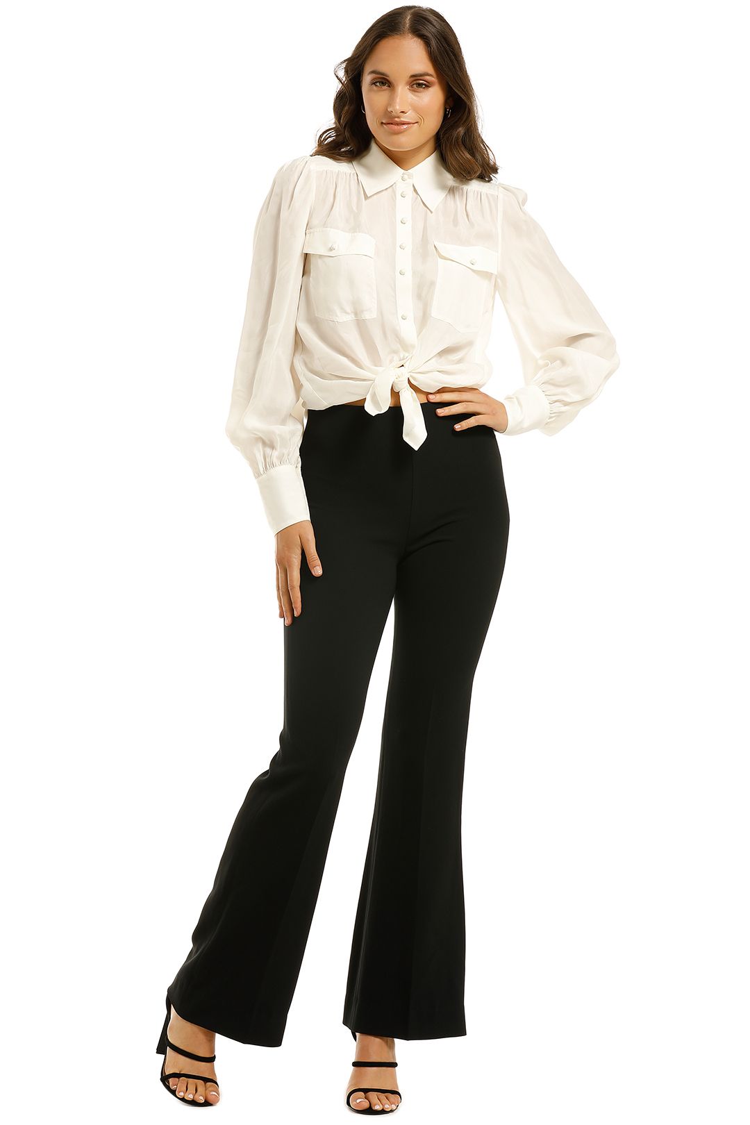 Country-Road-High-Waist-Flare-Pant-Black-Front