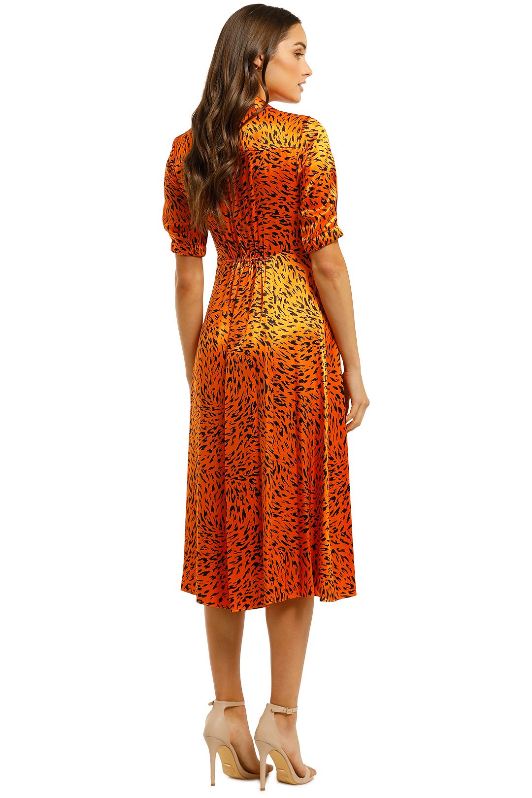 orange cheetah print dress