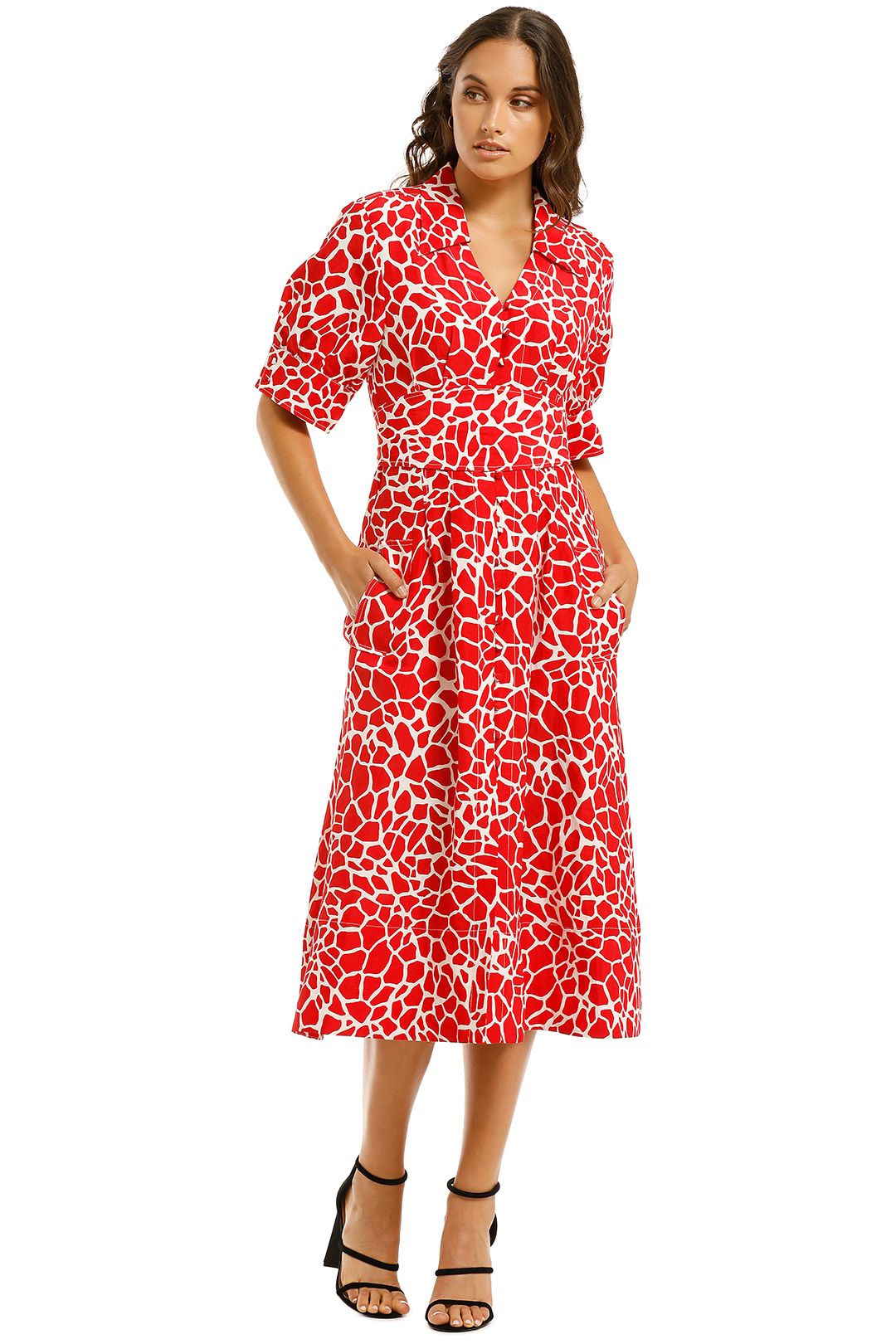 Country-Road-Printed-Contrast-Stitch-Dress-Scarlet-Front