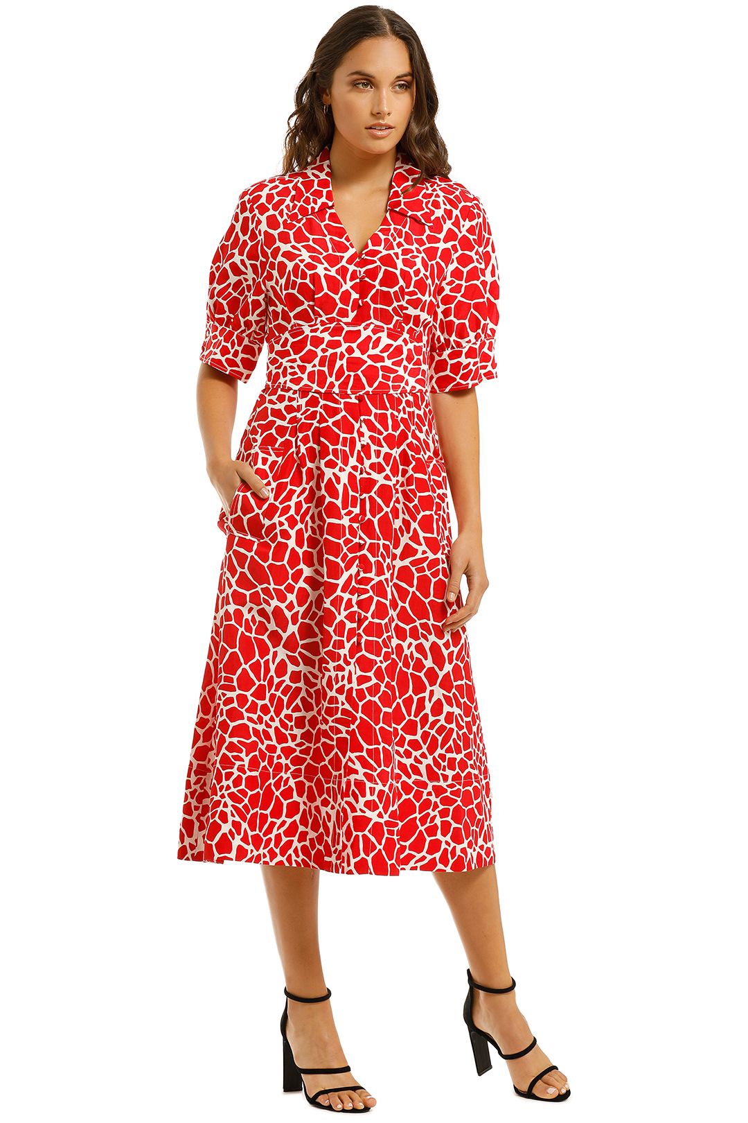 Country-Road-Printed-Contrast-Stitch-Dress-Scarlet-Side