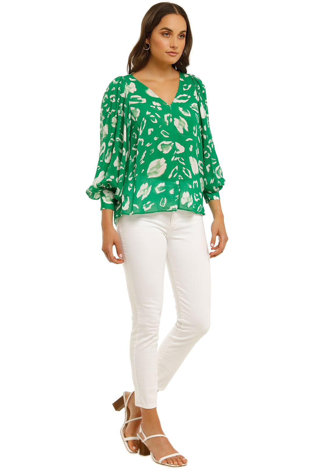 Country-Road-V-Neck-Print-Blouse-Vivid-Green-Side
