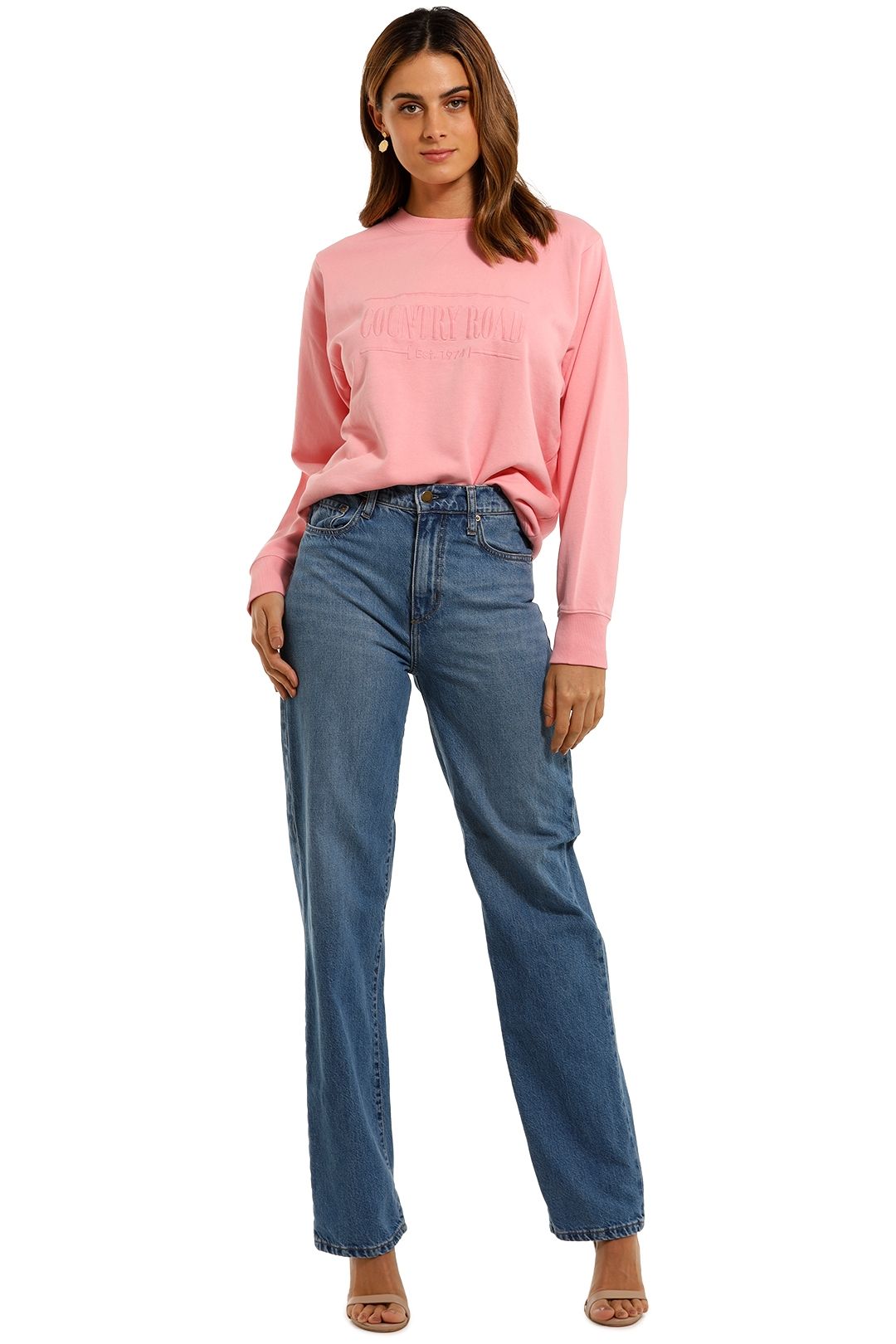 country road pink sweater