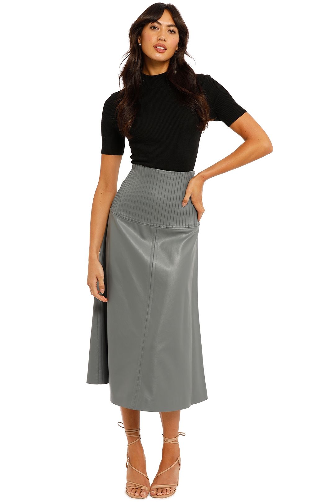Country Road Panelled ALine Skirt Slate