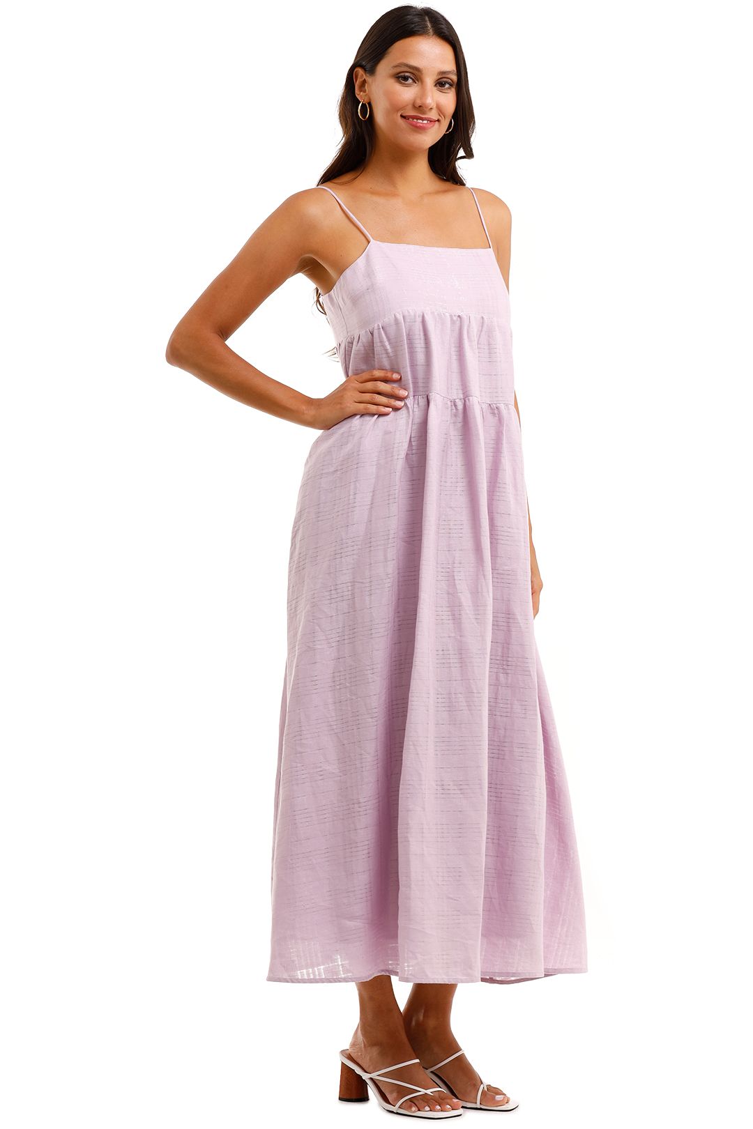 Country Road Textured Slip Dress Tiered Skirt