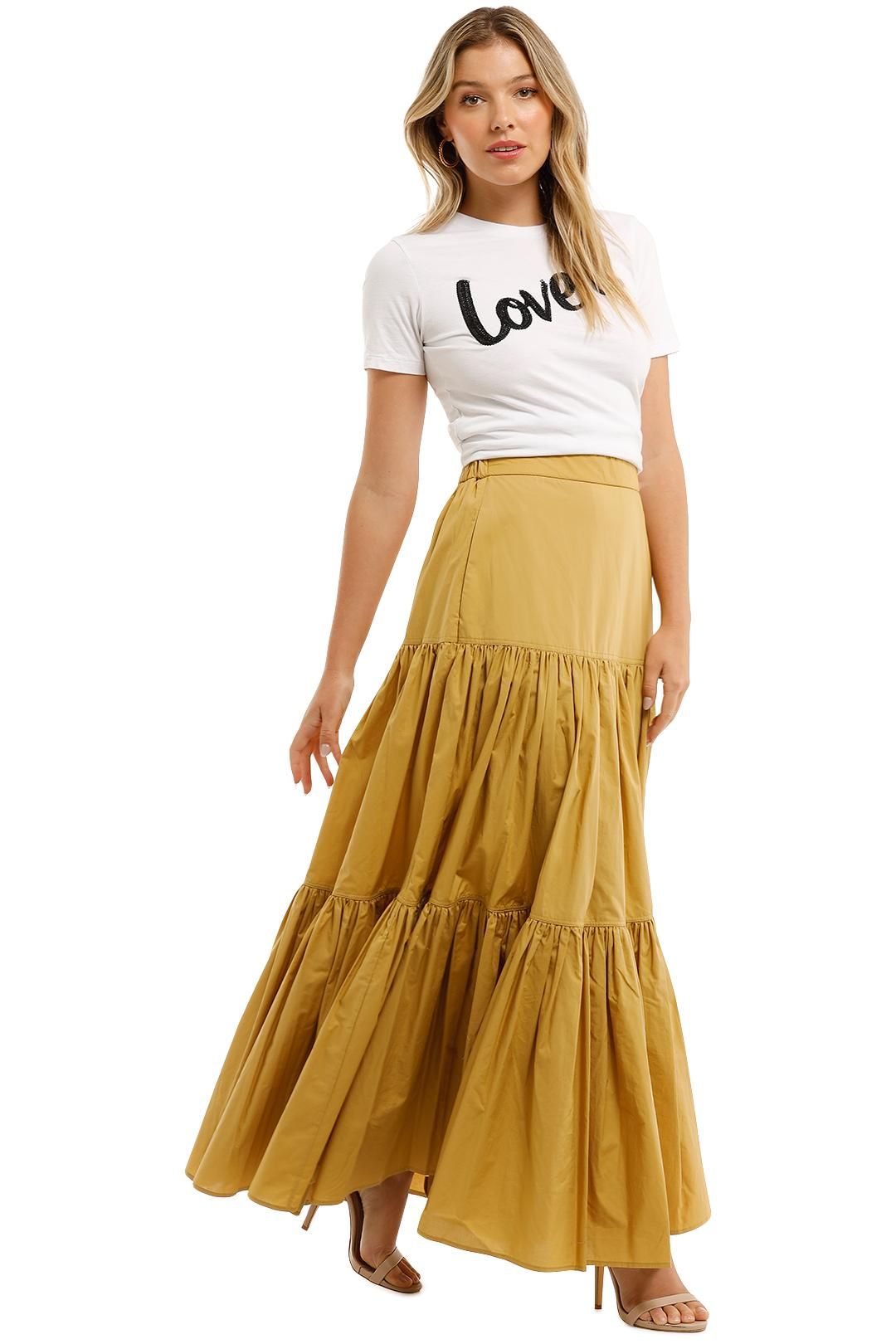 Country Road Tiered Maxi Skirt Cinnamon