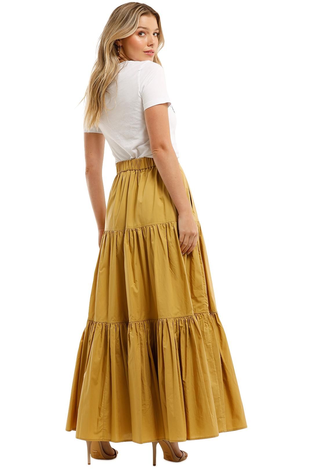 mustard tiered skirt