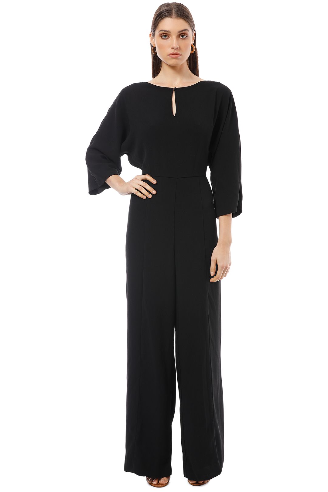Bell Sleeve Jumpsuit with Collar by Self Portrait for Rent