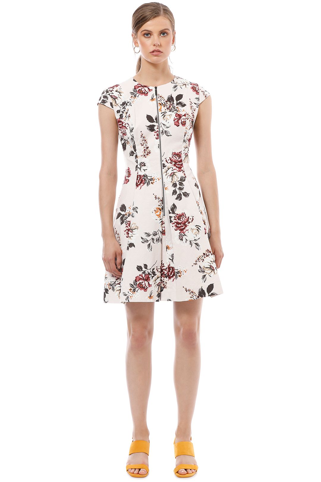 Floral Ottoman Zip Front Dress by Cue for Hire | GlamCorner