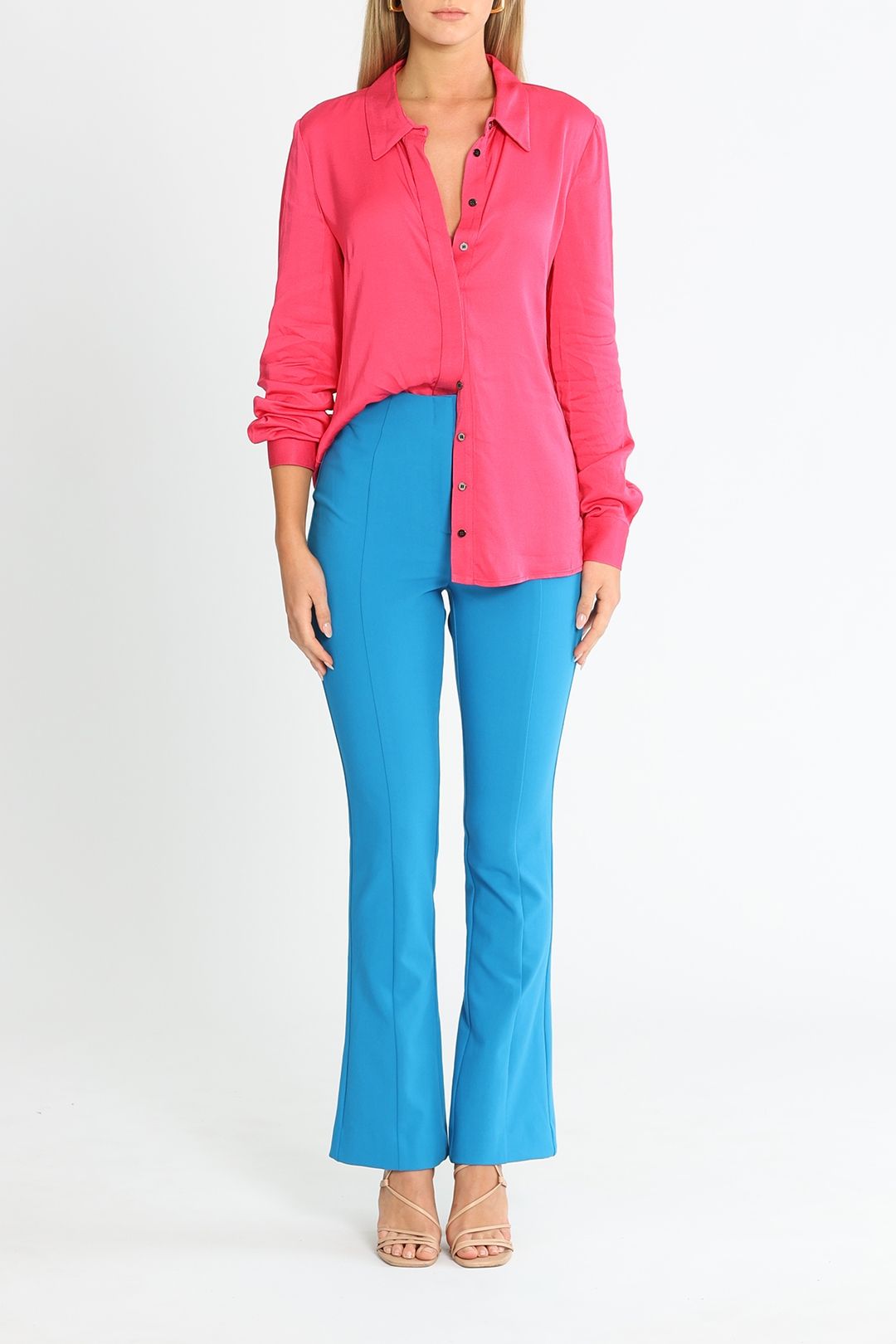 Cue Pink Satin Shirt