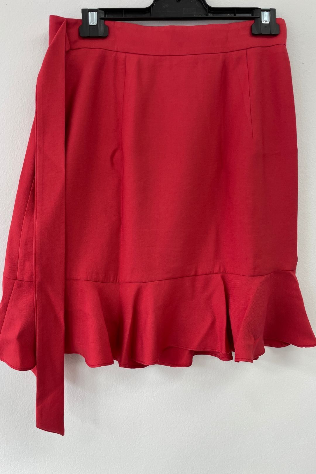 Cue - Red Ruffle Trim Wrap Skirt