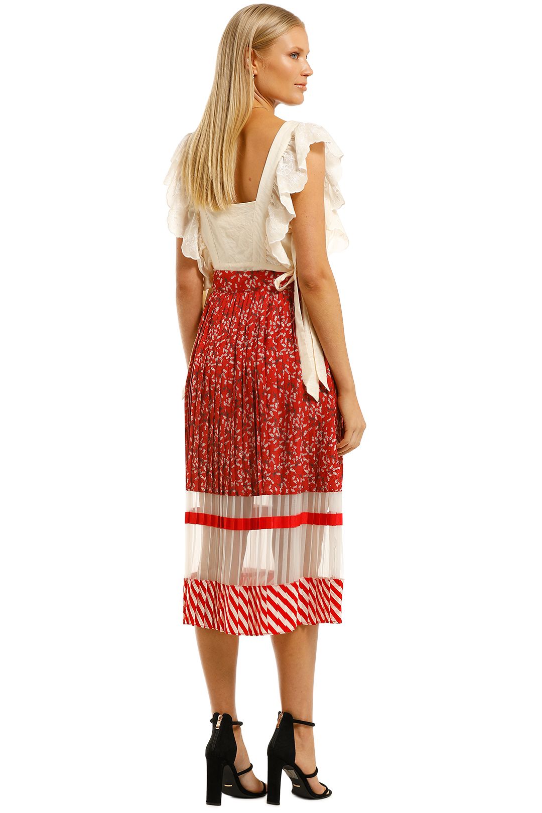 Hot Pleat Skirt in Red by Curate by Trelise Cooper for Hire GlamCorner