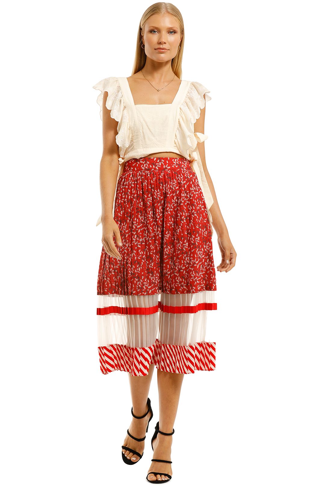 Curate-by-Trelise-Cooper-Hot Pleat-Skirt-Red-Front