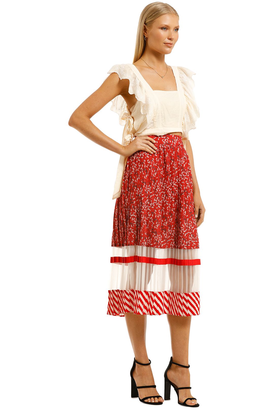 Curate-by-Trelise-Cooper-Hot Pleat-Skirt-Red-Side