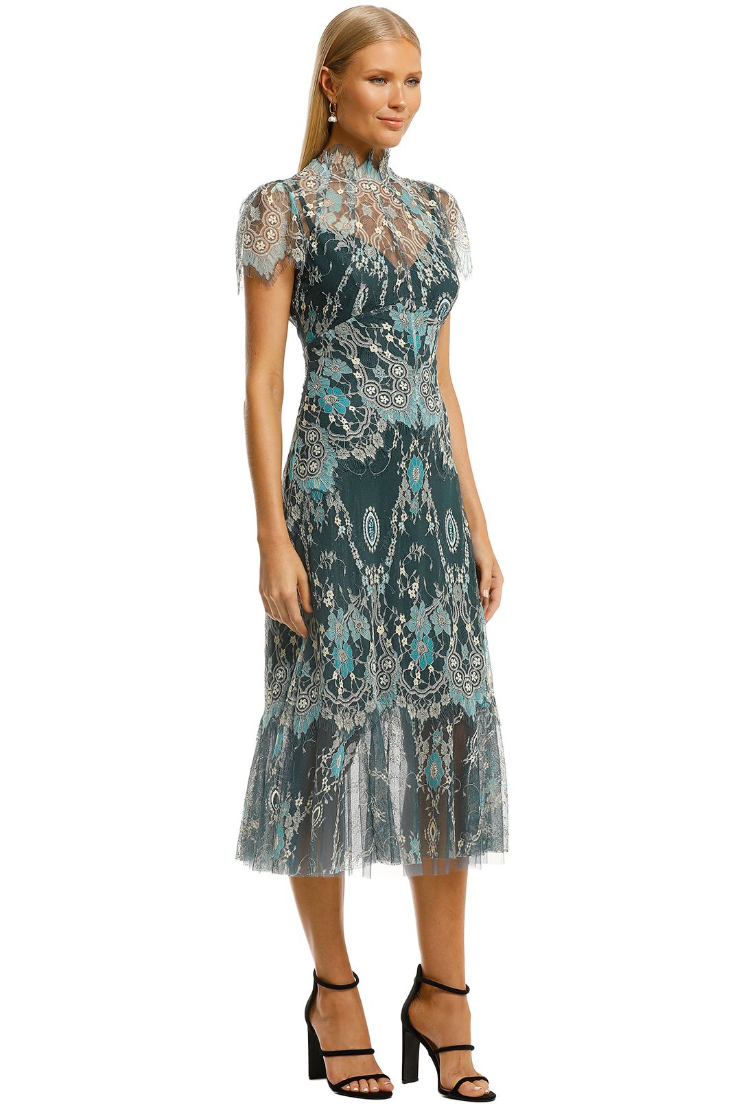Moss-and-Spy-Cynthia-High-Neck-Dress-Blue-and-Green-Side