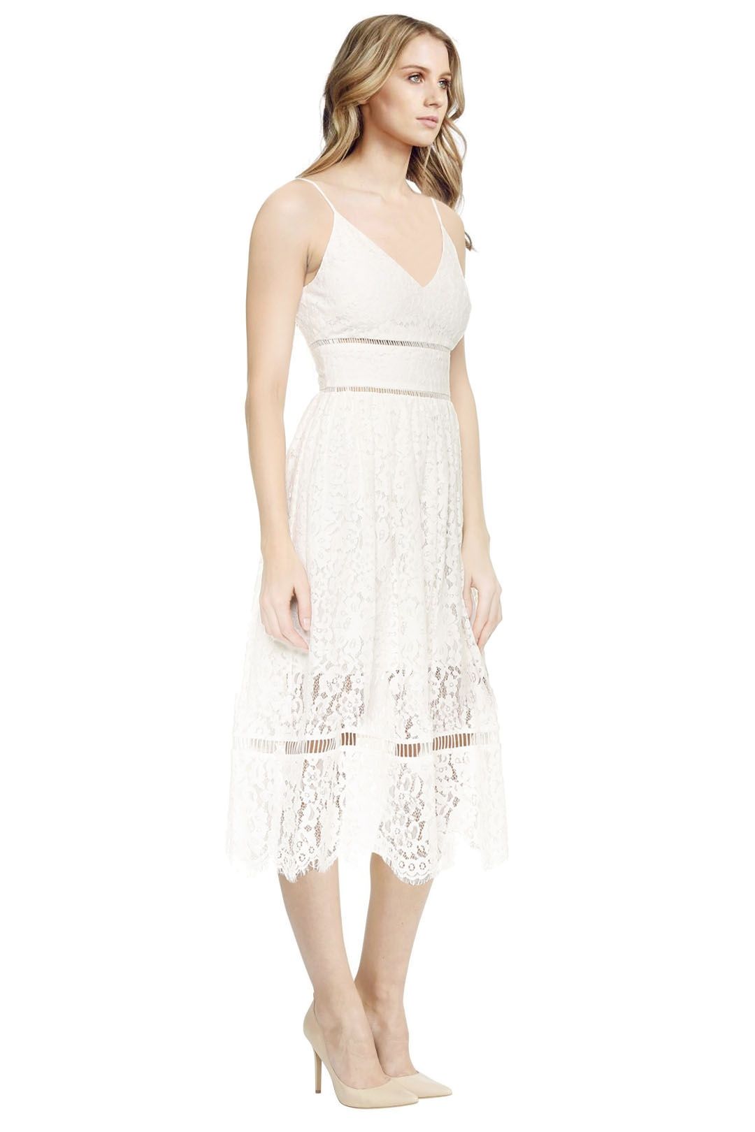 Cynthia Rowley – Lace Midi Dress - White - Side