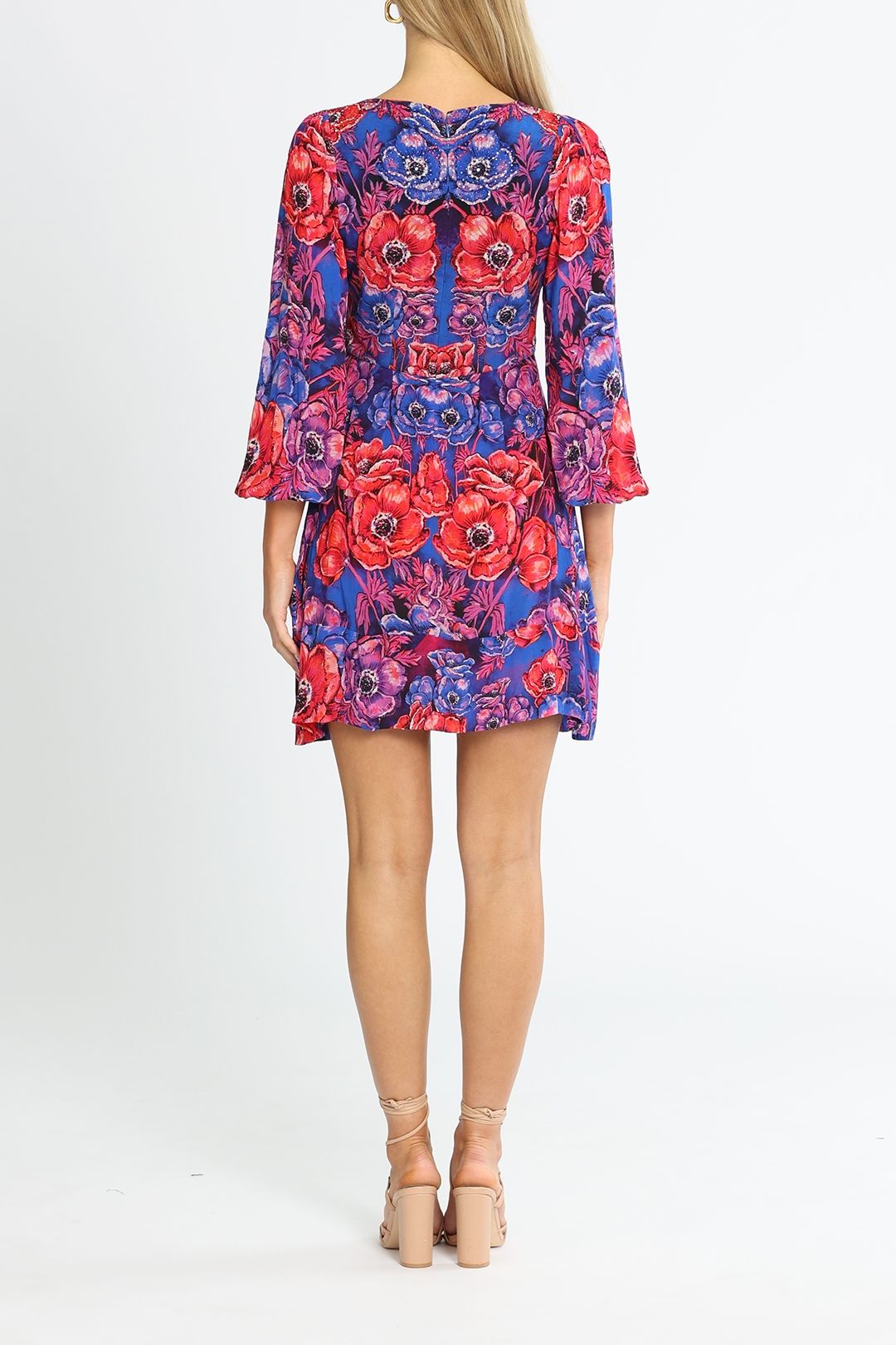 Czarina Purple Poppy Short Dress Floral