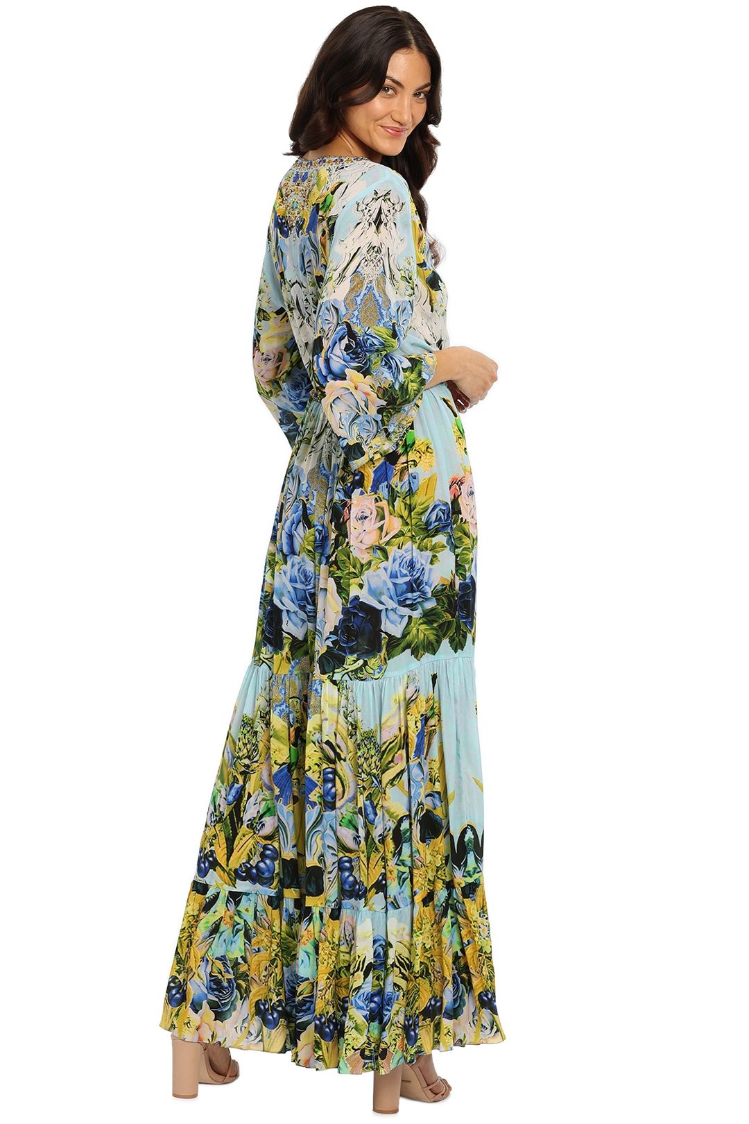 Czarina Summer Blues Maxi Dress Print