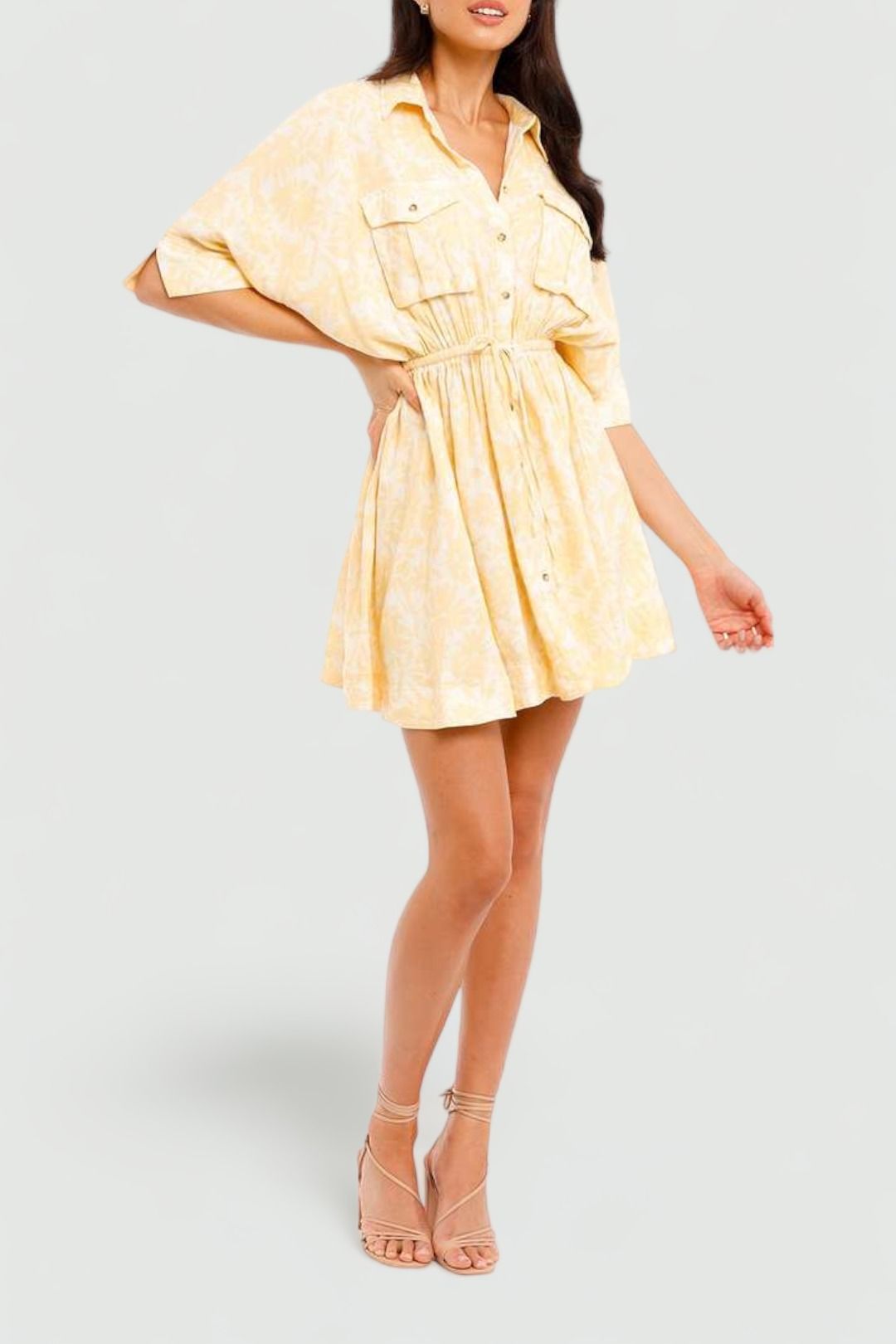 Dallas Dress in Yellow Apricot Daisy Significant Other print