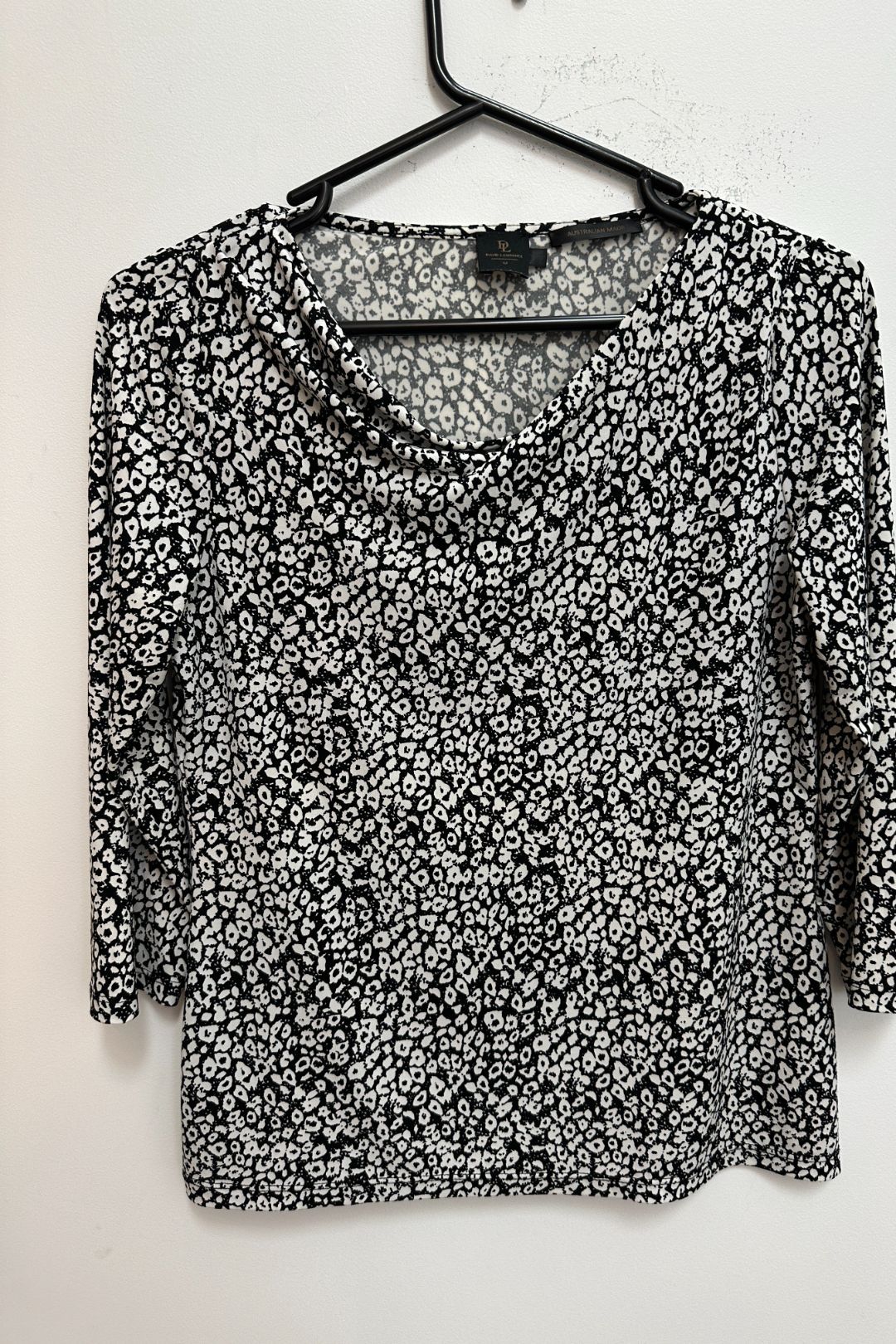 David Lawrence - Black And White Print Jersey Top