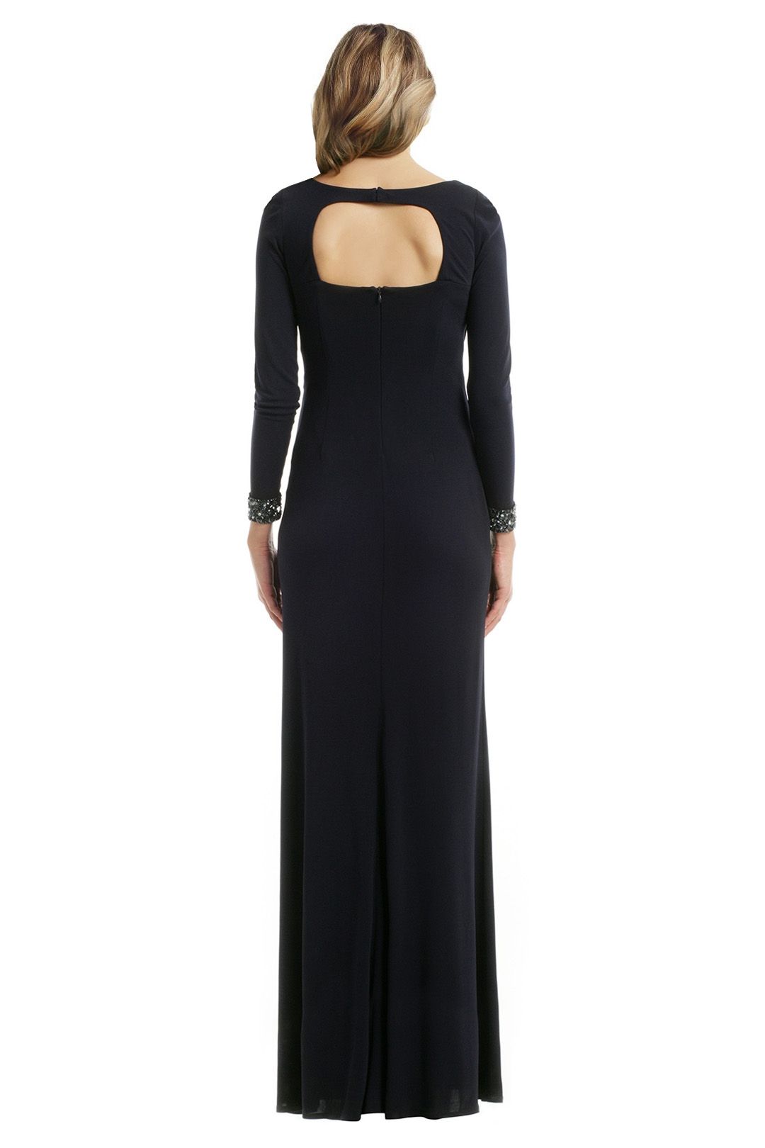 David Meister - Cuff Out Back Gown  - Navy - Back