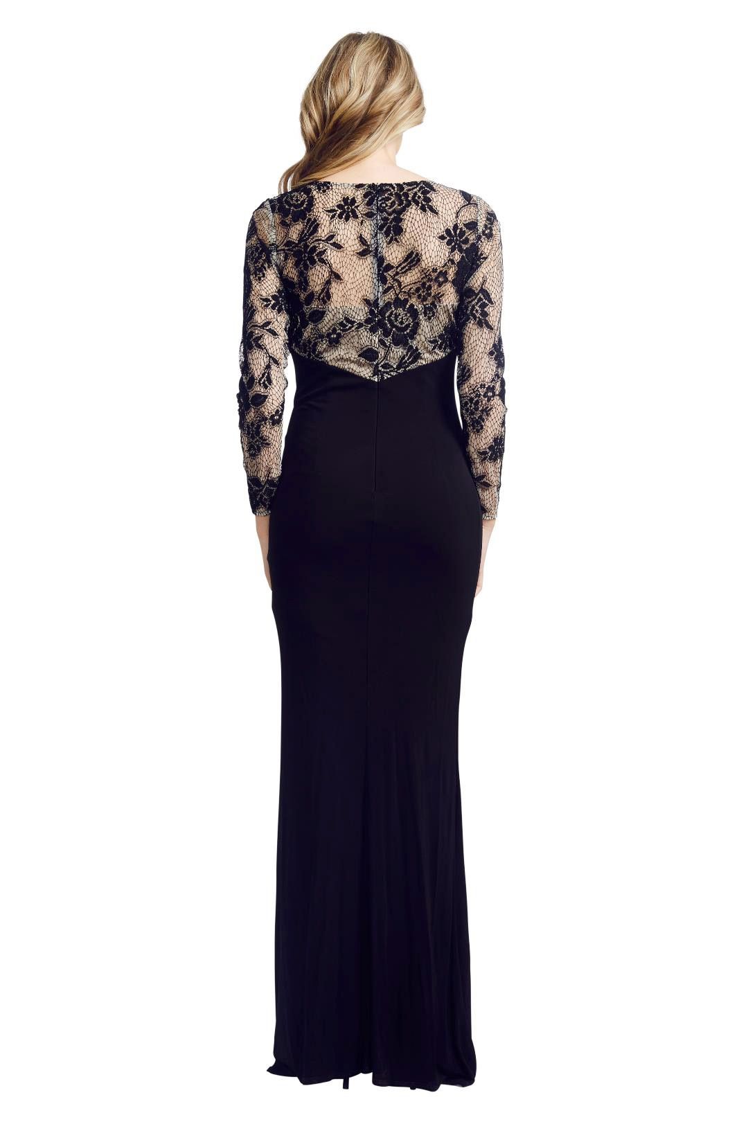 David Meister - Illusion Lace Gown - Black - Back3