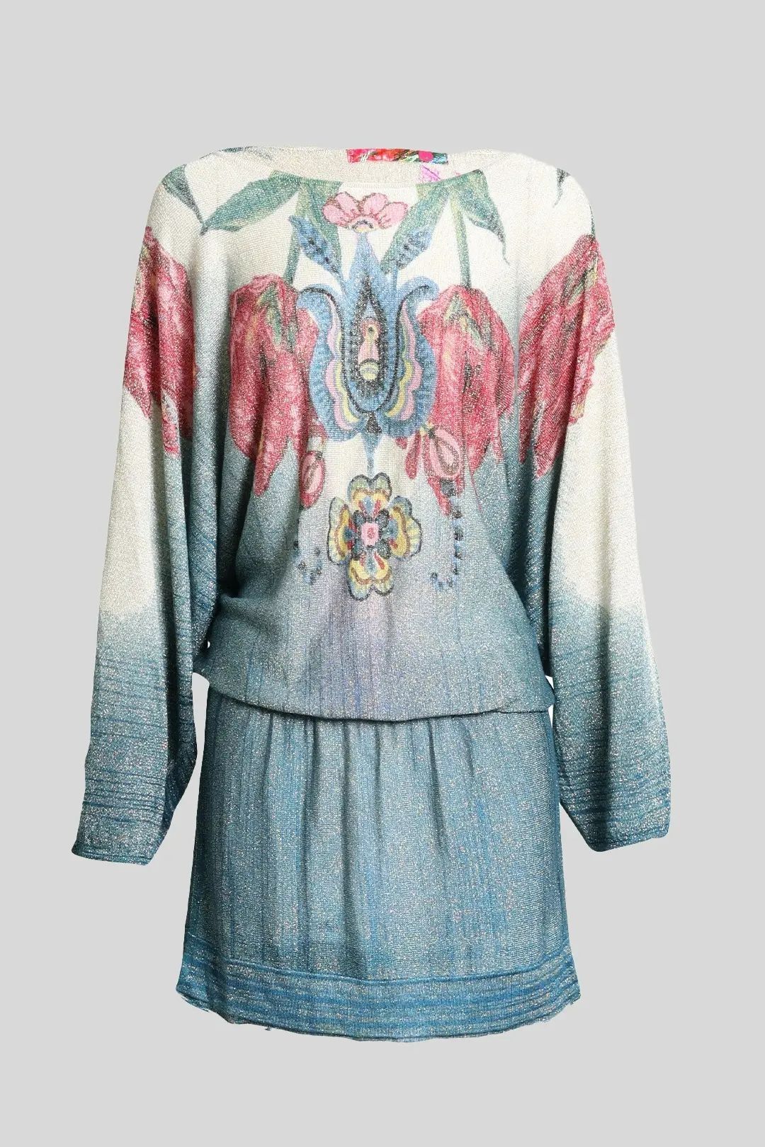 Floral Print Fine Knit Tunic