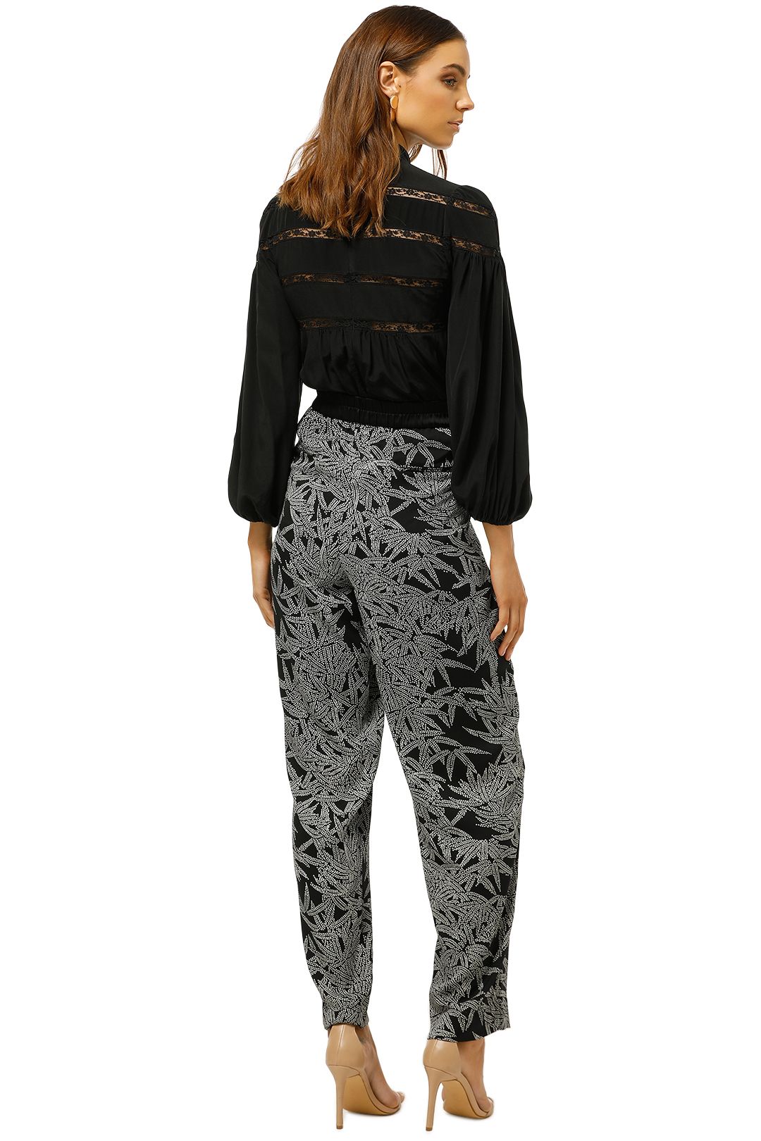 Diane von Furstenberg Black Sequin Silk Pants