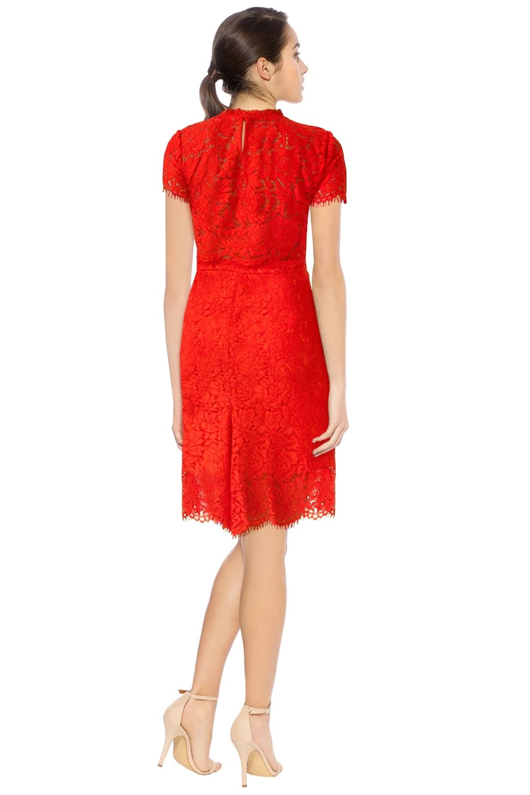 Diane Von Furstenberg - Alma Short Sleeve Dress - Red - Back