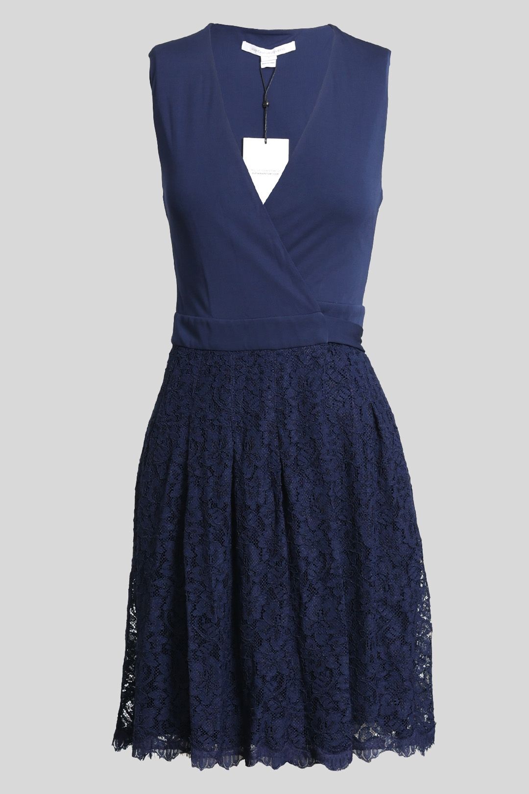 Diane Von Furstenberg - Stretch Lace Blue Wrap Dress
