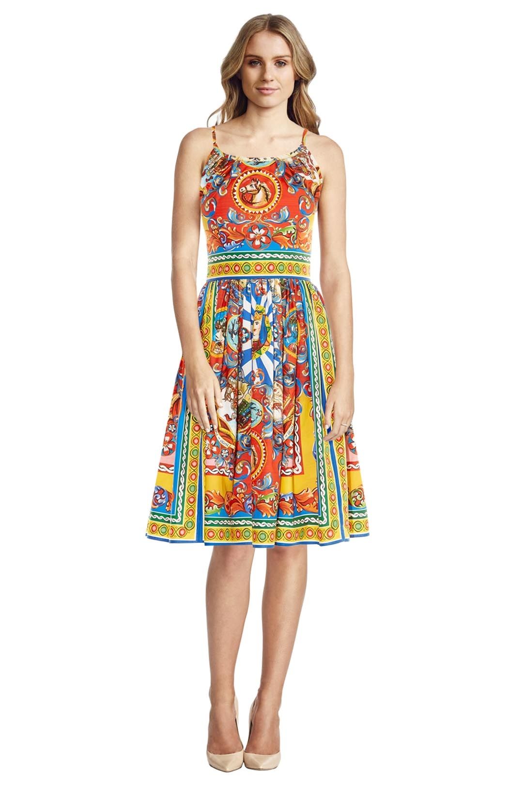 Dolce & Gabbana - Carretto Print Sleeveless Dress for Hire | GlamCorner