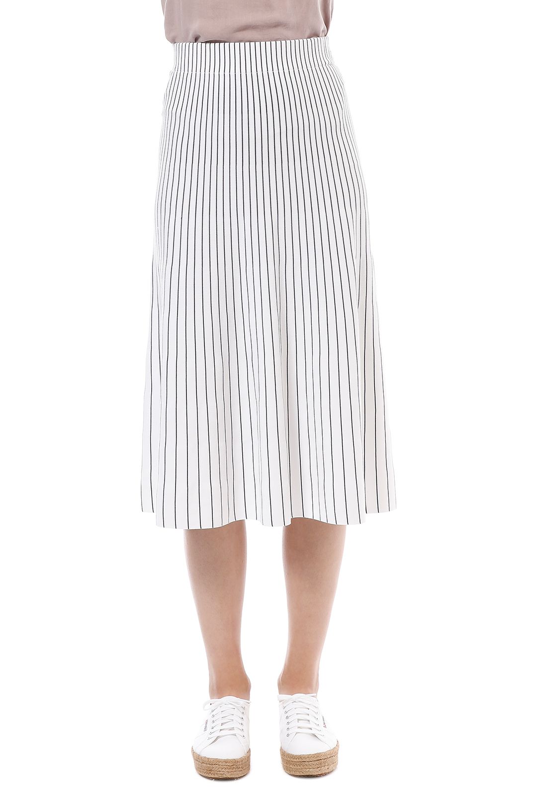 Elka Collective - Ruby Skirt - White Stripe - Front Detail