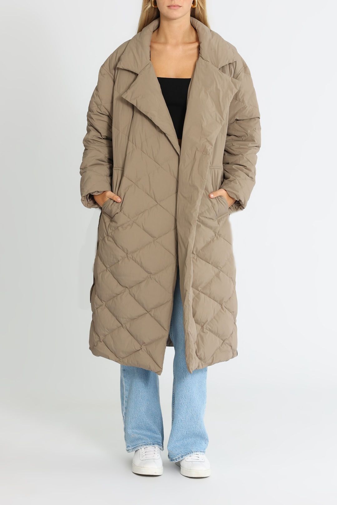 Elka Collective Simone Down Coat Taupe