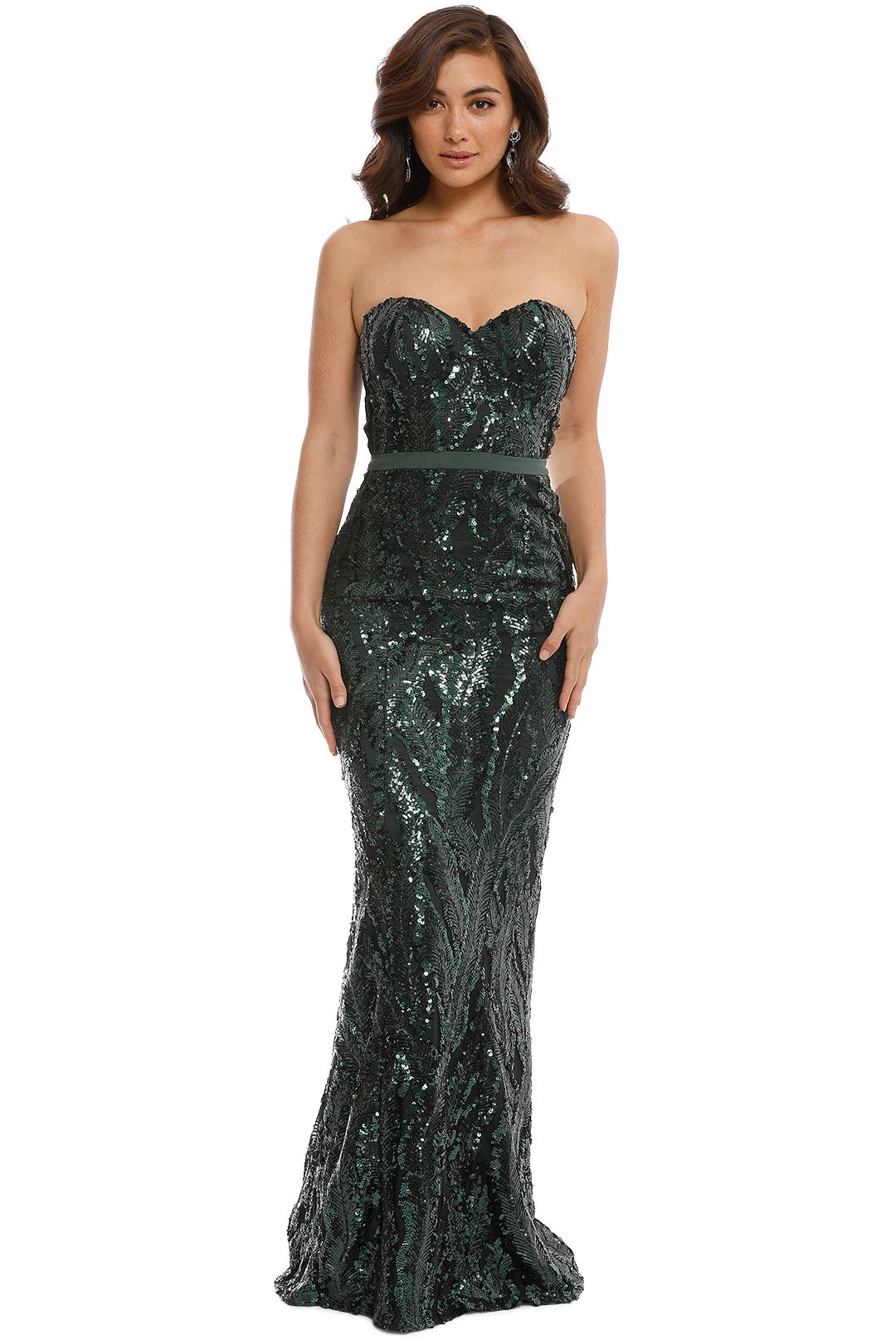 Gina Gown in Emerald by Elle Zeitoune for Rent | GlamCorner