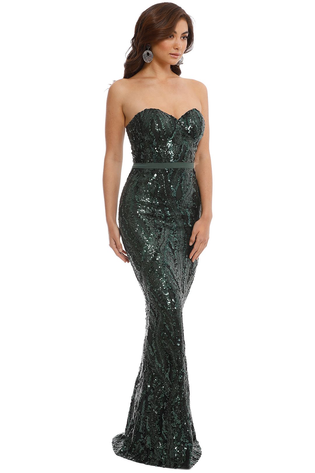 Gina Gown in Emerald by Elle Zeitoune for Rent | GlamCorner