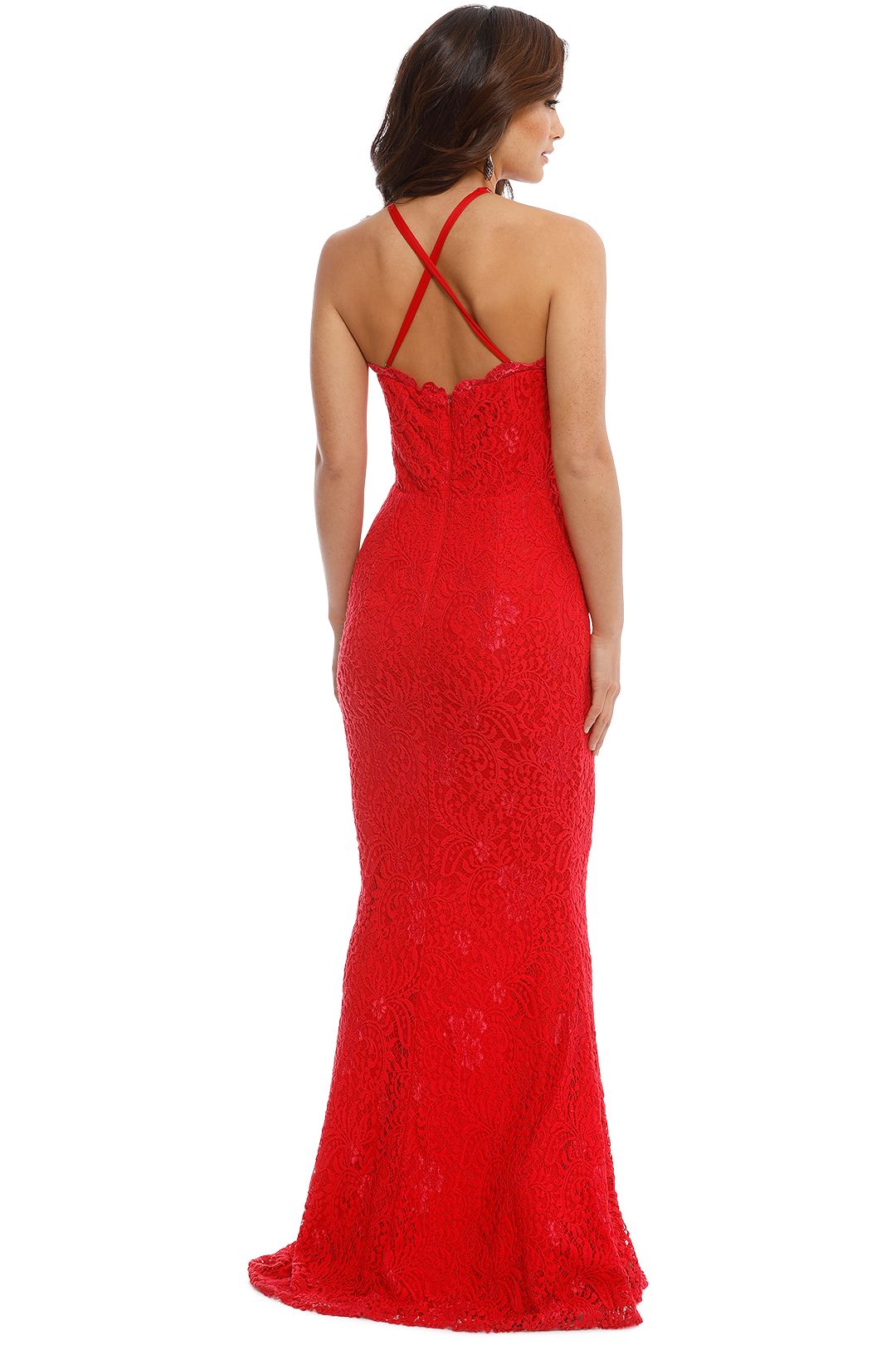 Elle Zeitoune - Lori Red Gown - Red - Back