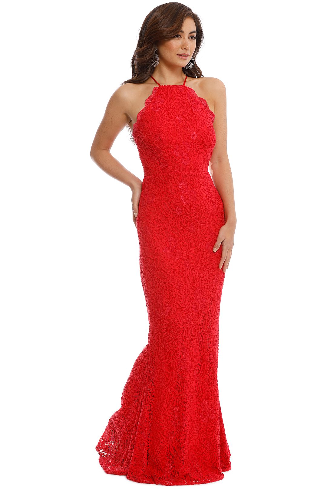 Elle Zeitoune - Lori Red Gown - Red - Side