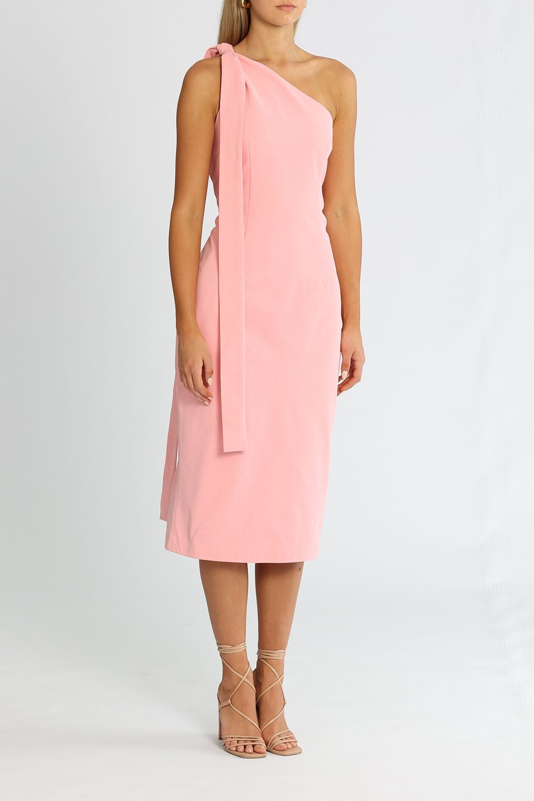 Hire One Shoulder Midi In Pink Elle Zeitoune Glamcorner 