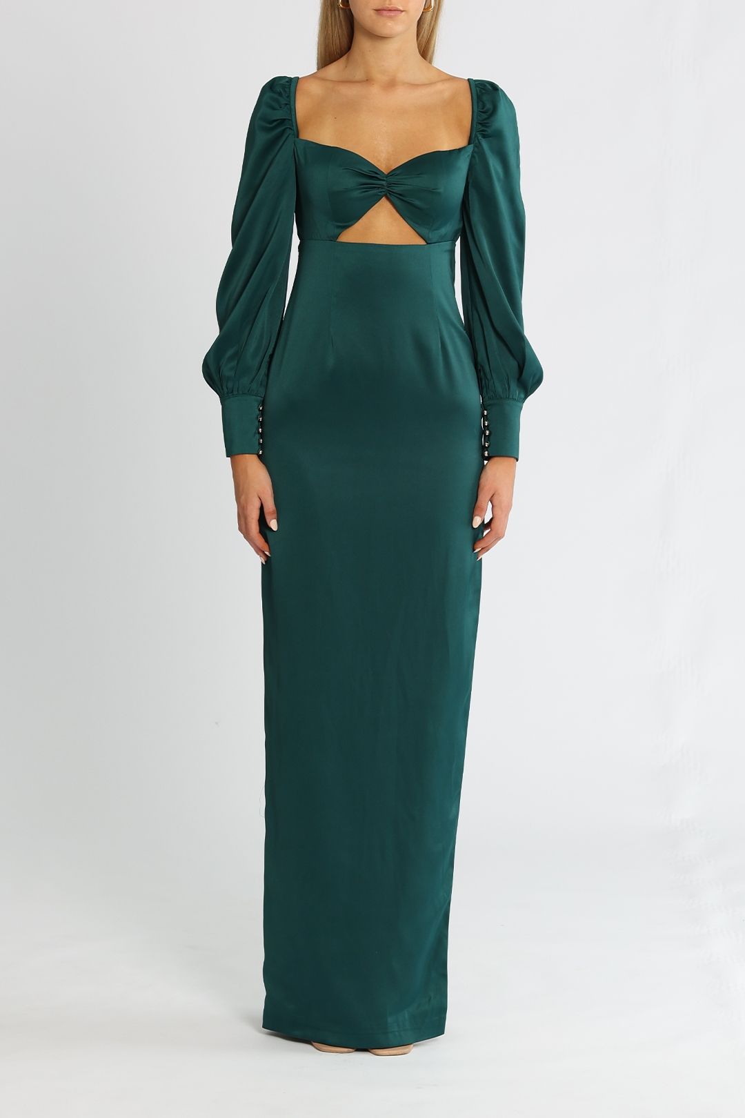 Hire Sweetheart Style Maxi Dress in Forest Green Elle Zeitoune